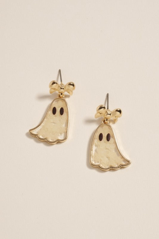 Glow In The Dark Ghost Bow Earring