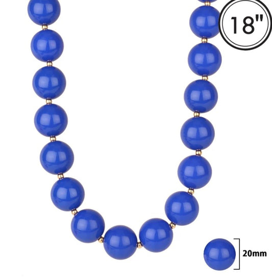 Gameday Chunky Round Bead Necklace