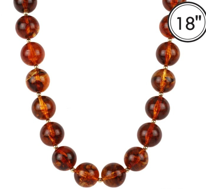 Chunky Round Beaded Fall Necklace