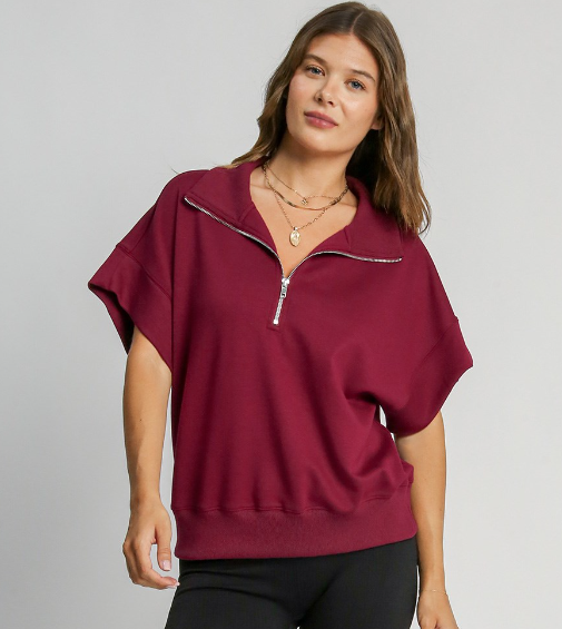 Buttery Soft 1/2 Zip Dolman Sleeve Sweatshirt