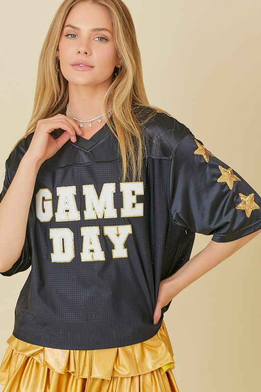 Game Day Chenille Patch Jersey W/ Star Sleeve