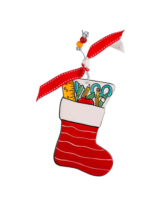 Flat Teacher Stocking Ornament