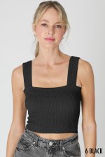 Nikibiki Shirred Square Neck Crop Top