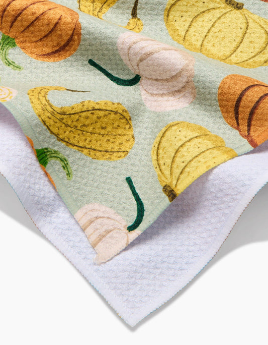 Pumpkins And Gourds Tea Towel by Geometry