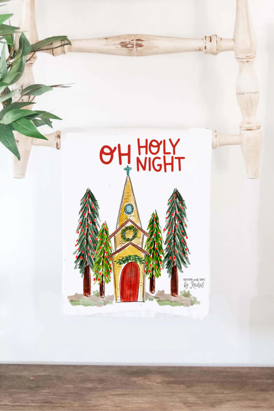 Oh Holy Night Cotton Tea Towel