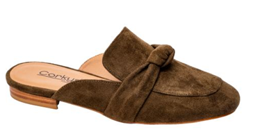 Clingy Knot Sueded Mule- Khaki