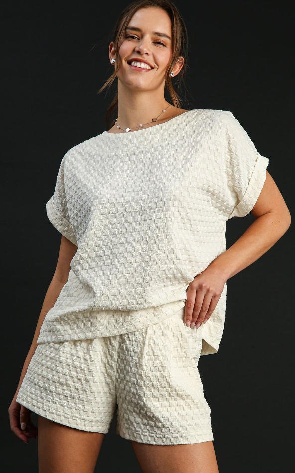 Textured Jacquard Boxy Top