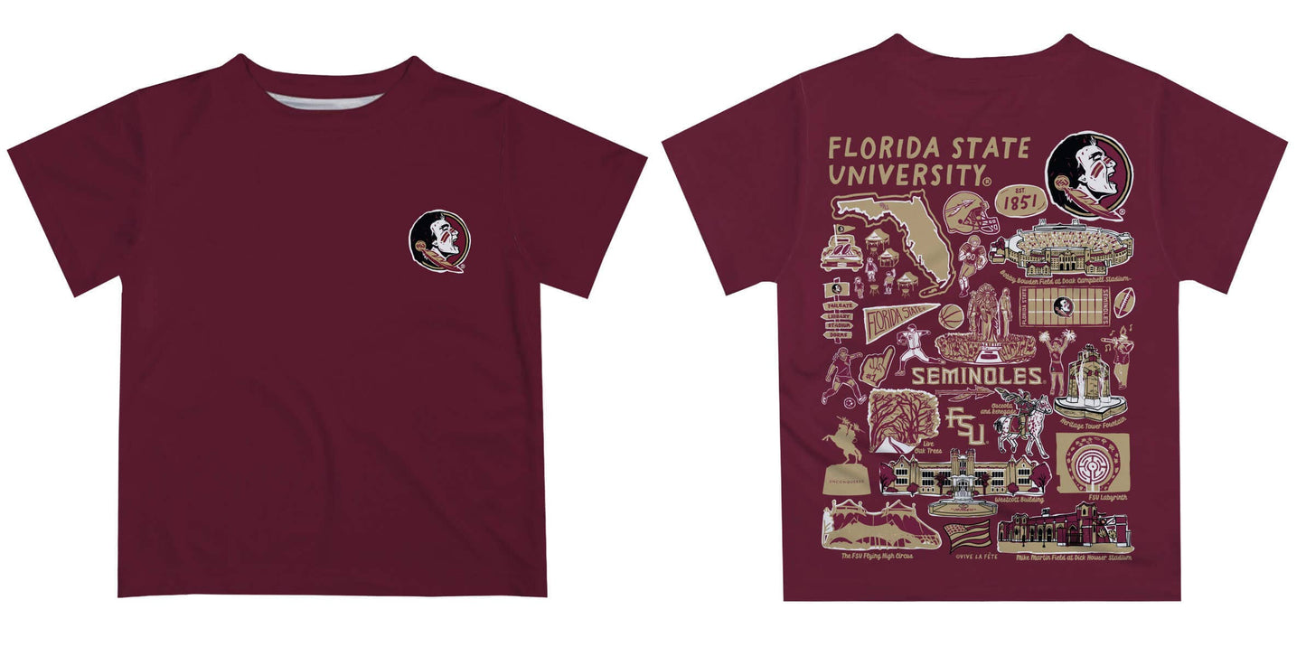 Youth Florida State Seminoles Hand Sketched Impressions T-Shirt