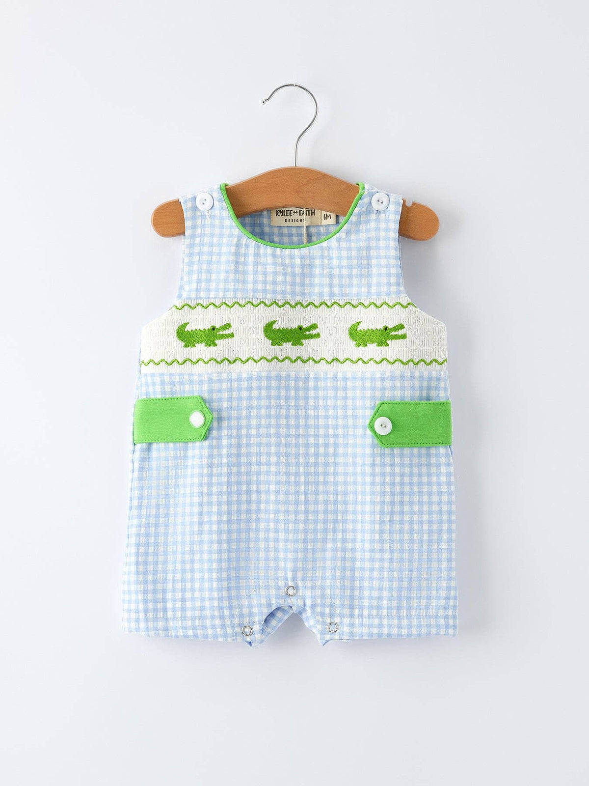 Baby Boys Alligator Embroidered Smocked Romper