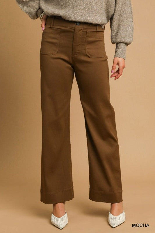 Front Pocket Wide Leg Pant