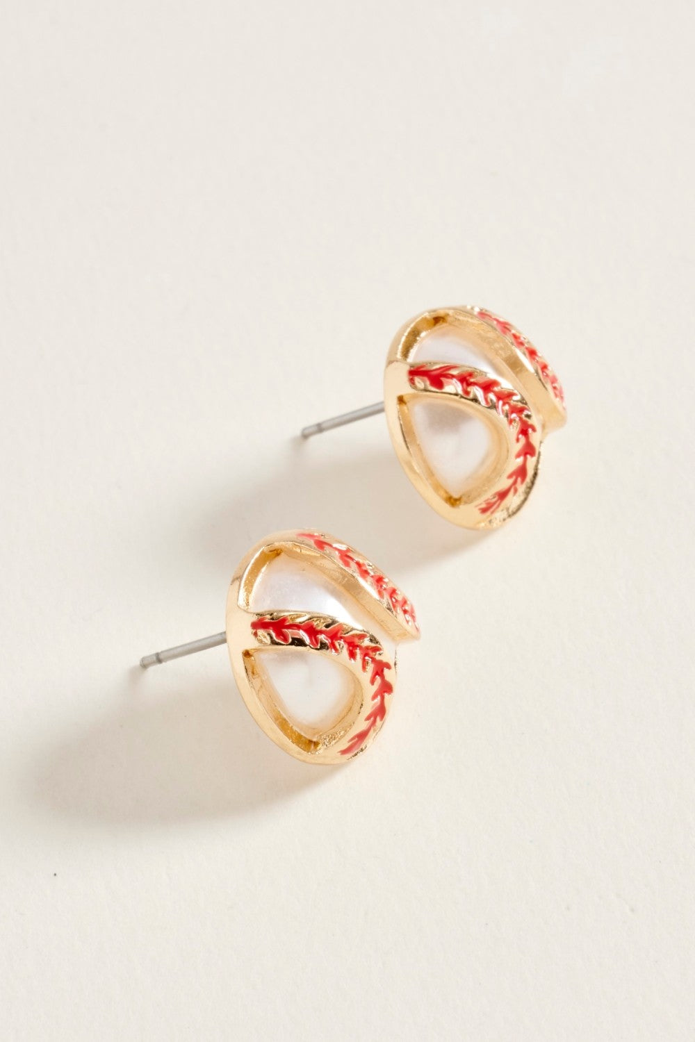 Baseball 3d Pearl Stud Earring