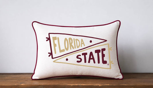 Florida State Double Pennant Piped Pillow