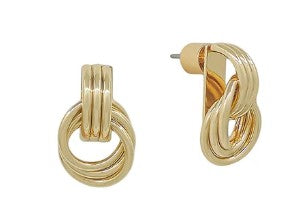 Gold Circles Door Knocker Post Earring