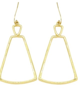 Geo Rectangle Drop Earring-Gold