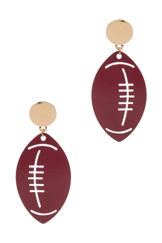 Metal Football Drop Earring