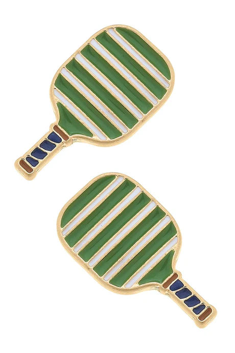 Enamel Pickleball Paddle Stud Earring