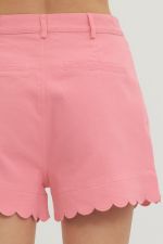 Solid Scallop Hem Short