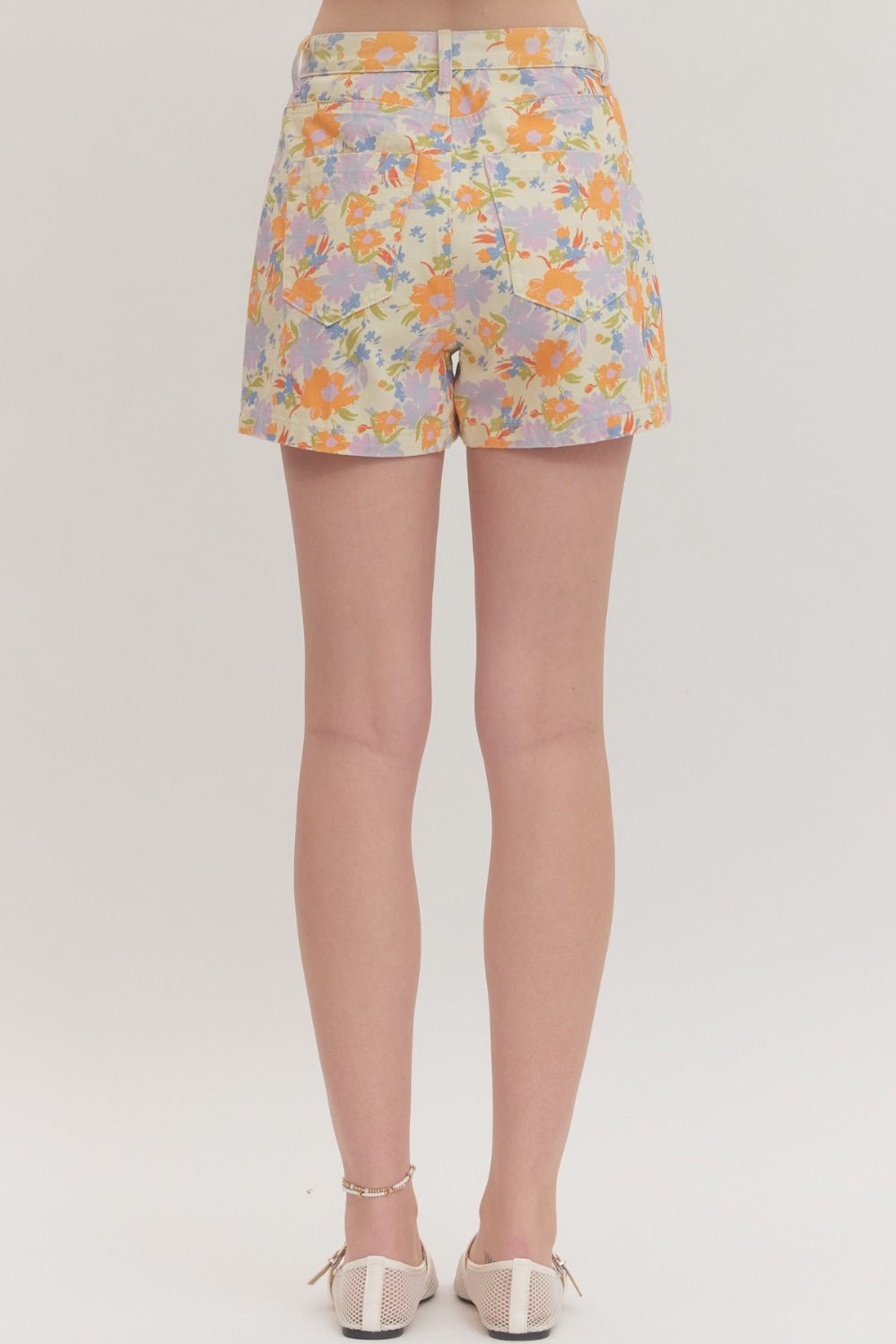 Botanical Floral Front Pocket Shorts-Multi