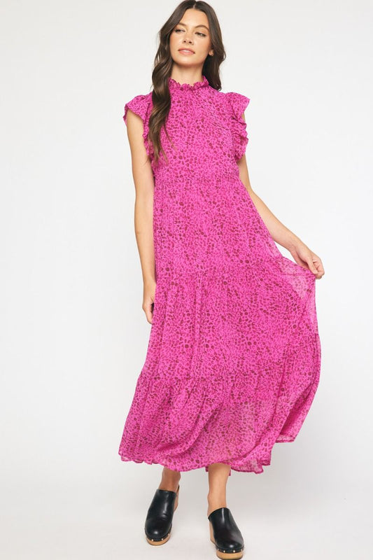 Floral Smocked Shoulder Tie-Neck Tiered Midi Dress – Riley Reigh / Mod  Market