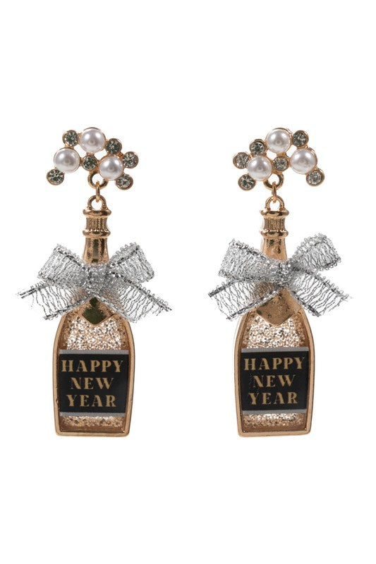 Happy New Year Champagne Earring