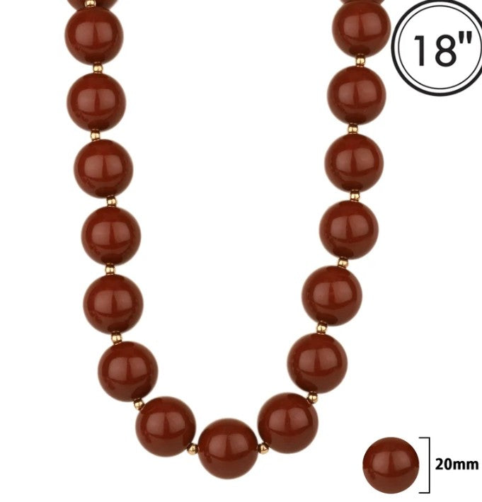 Gameday Chunky Round Bead Necklace