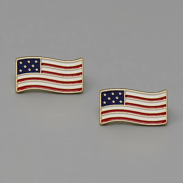 Flag Enamel Stud Earring