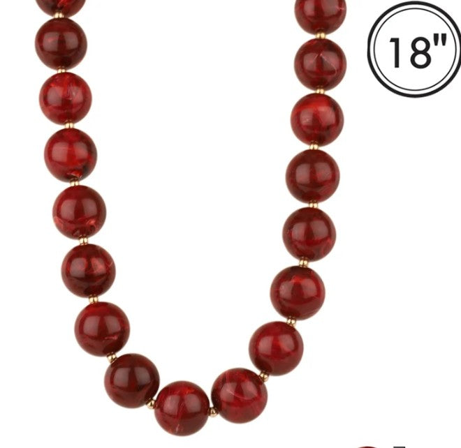 Chunky Round Beaded Fall Necklace