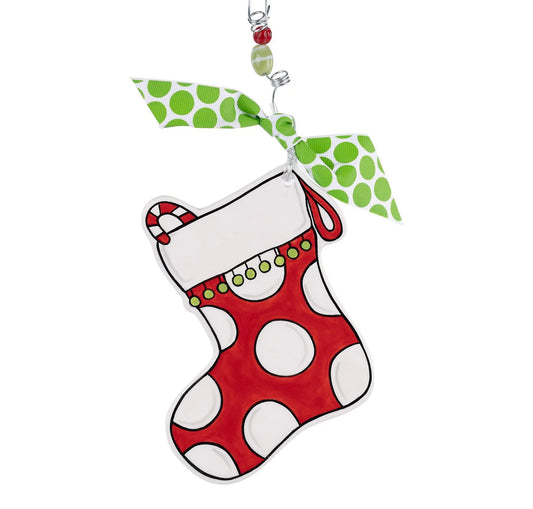 Flat Polka Dot Stocking Ornament