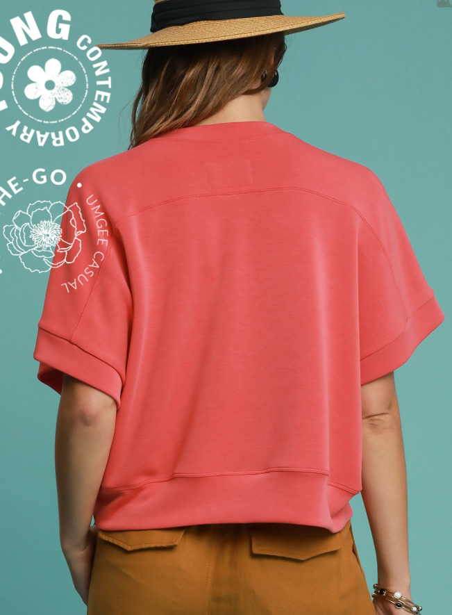 Solid Cupro Dolman Shorter Top