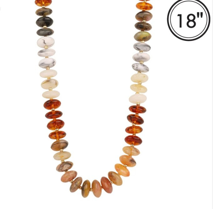 Fall Rondelle Beaded Necklace