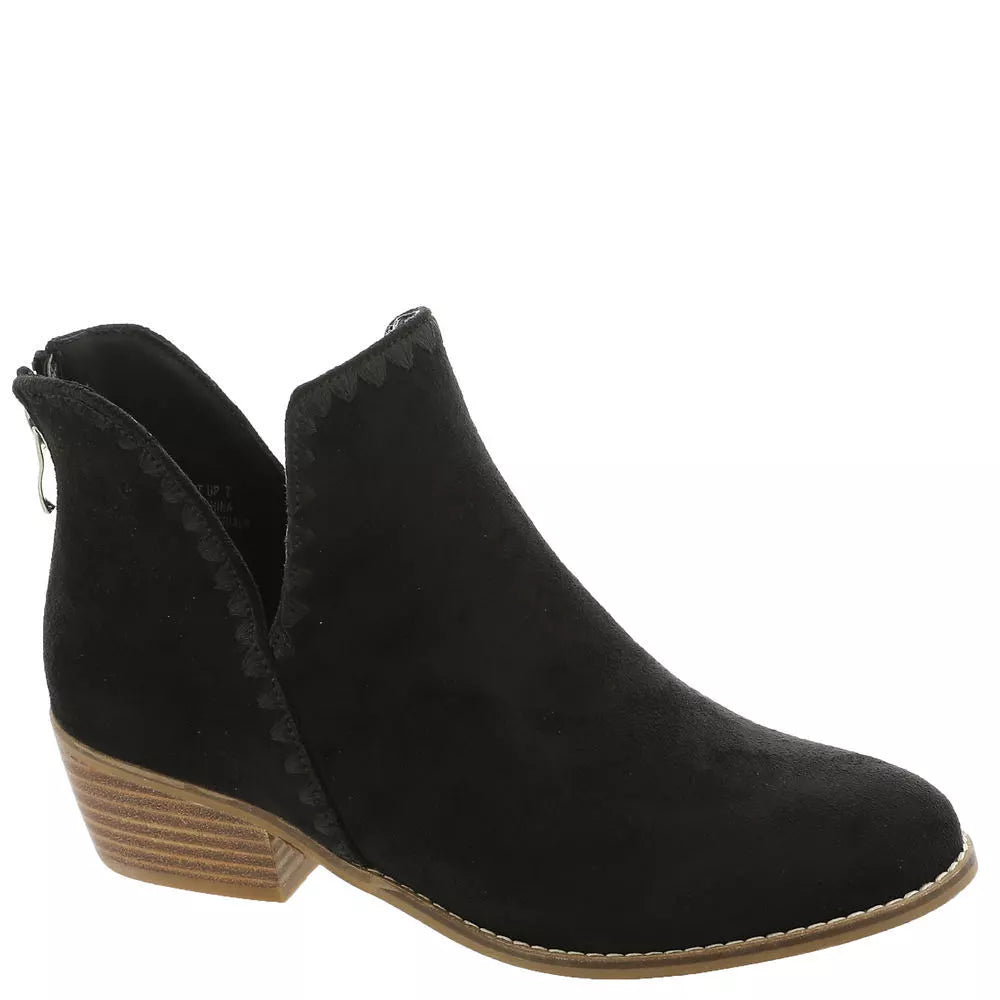 Faux Suede Spice It Up Bootie-Black