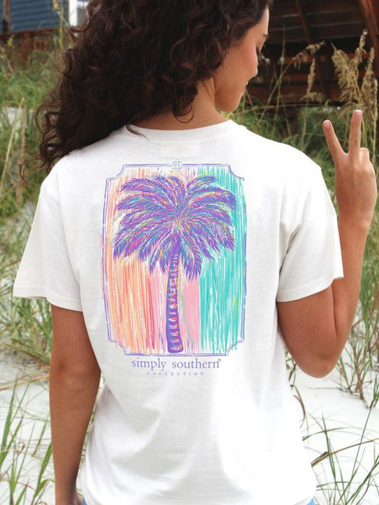 Palm T-Shirt By Simply Southern - White