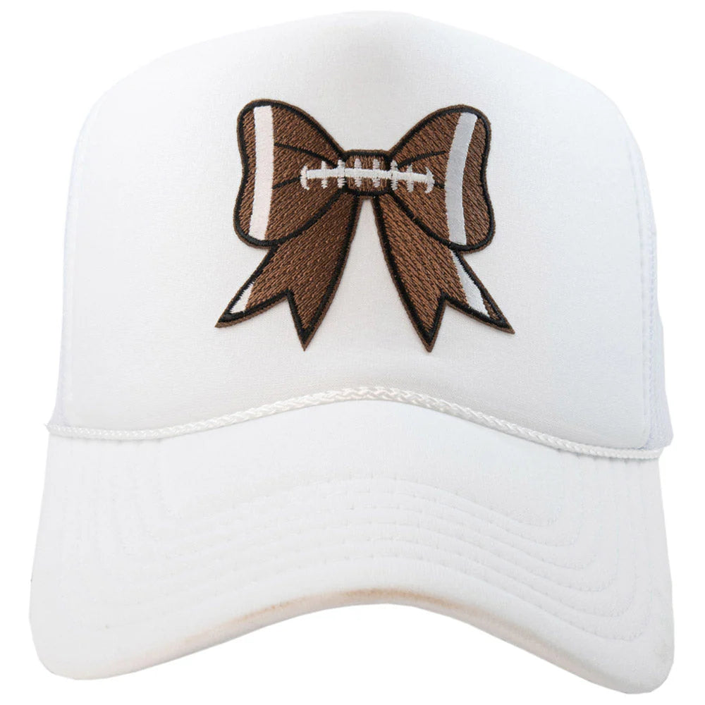 Football Bow Patch Trucker Hat By Katy Did