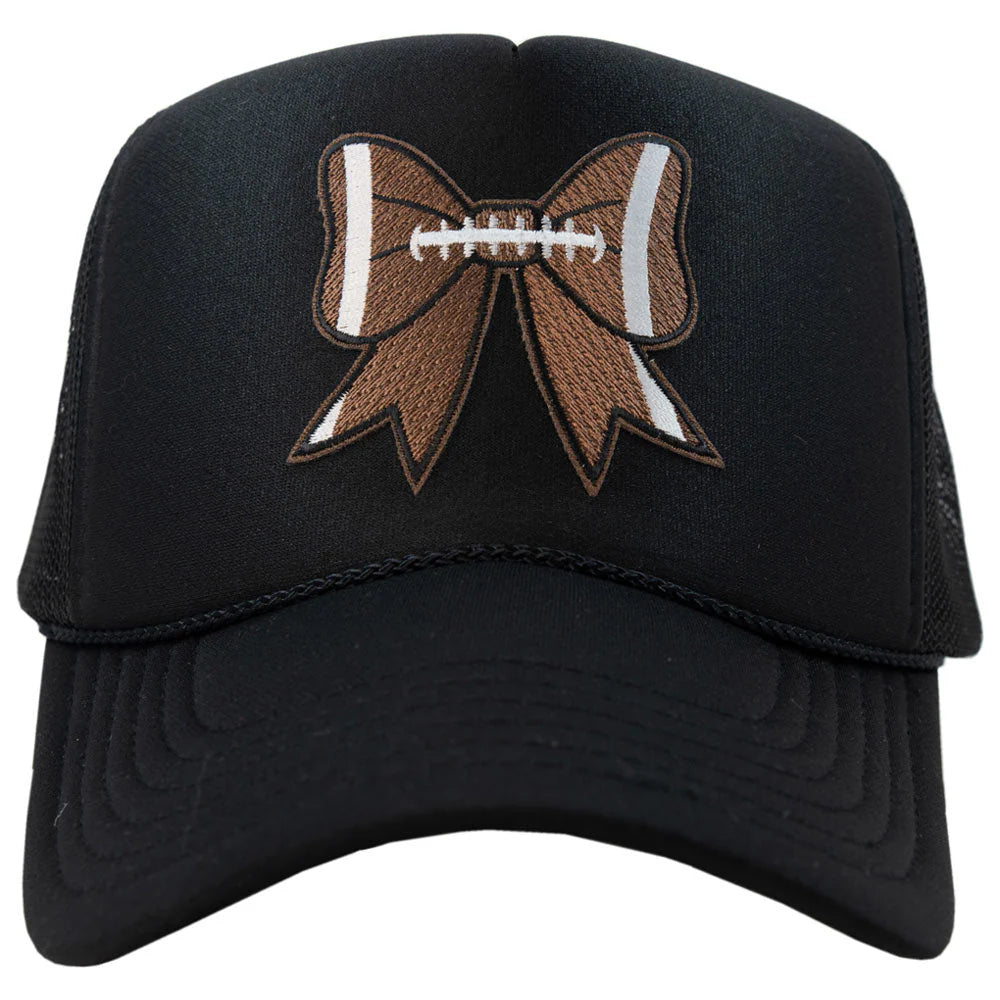 Football Bow Patch Trucker Hat By Katy Did