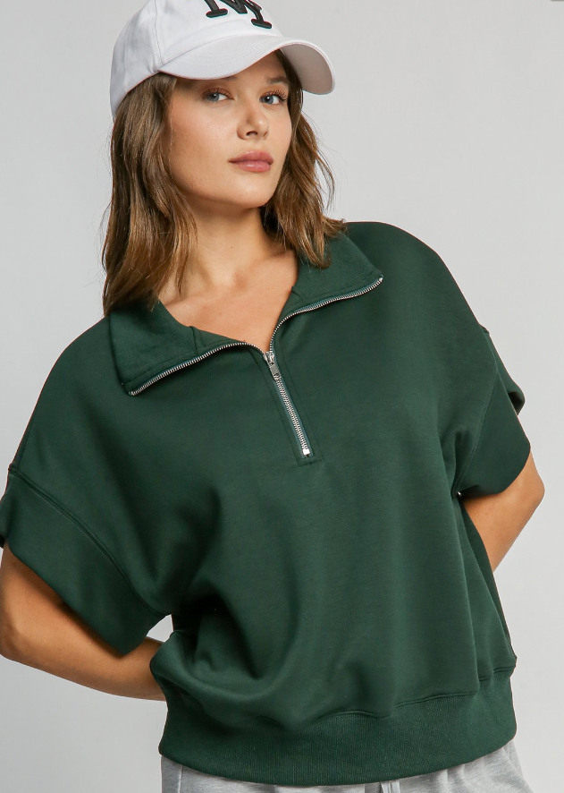 Buttery Soft 1/2 Zip Dolman Sleeve Sweatshirt