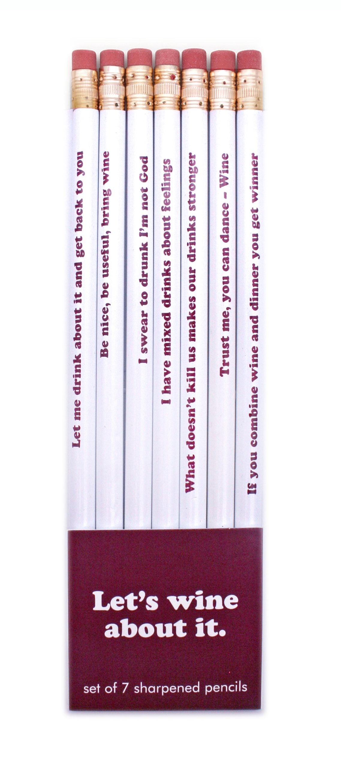 Funny Sayings Pencil Set of 7