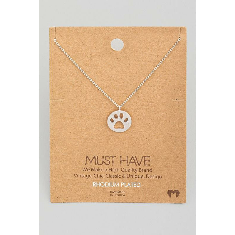 Round Paw Print Must Have Necklace