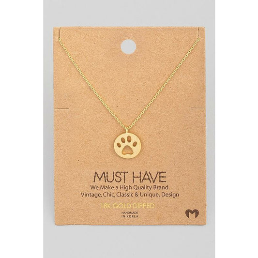 Round Paw Print Must Have Necklace