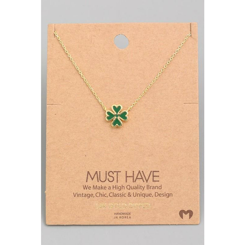 Green Clover Charm  Must Have Necklace