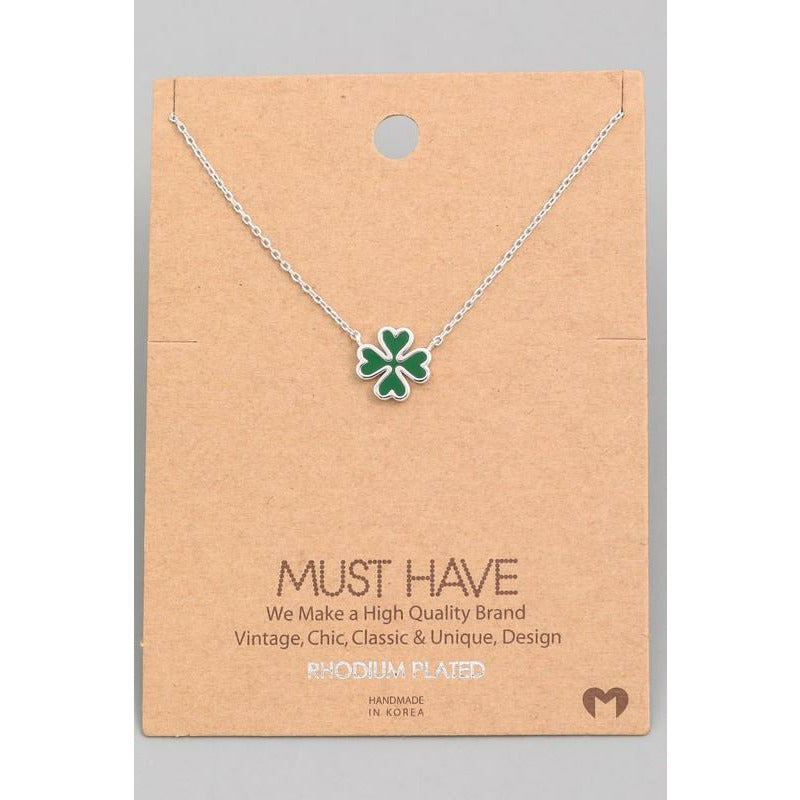 Green Clover Charm  Must Have Necklace