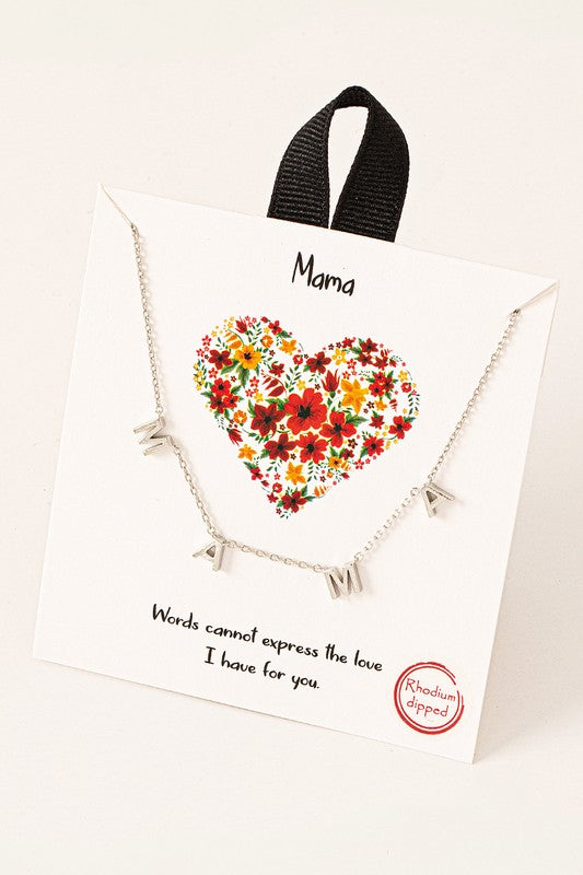 Block Mama Charm Carded Necklace