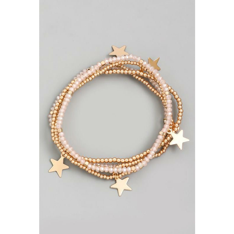 Star Charm Beaded Bracelet Set