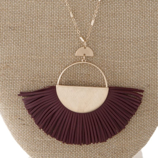 Circle Fan Tassel Necklace