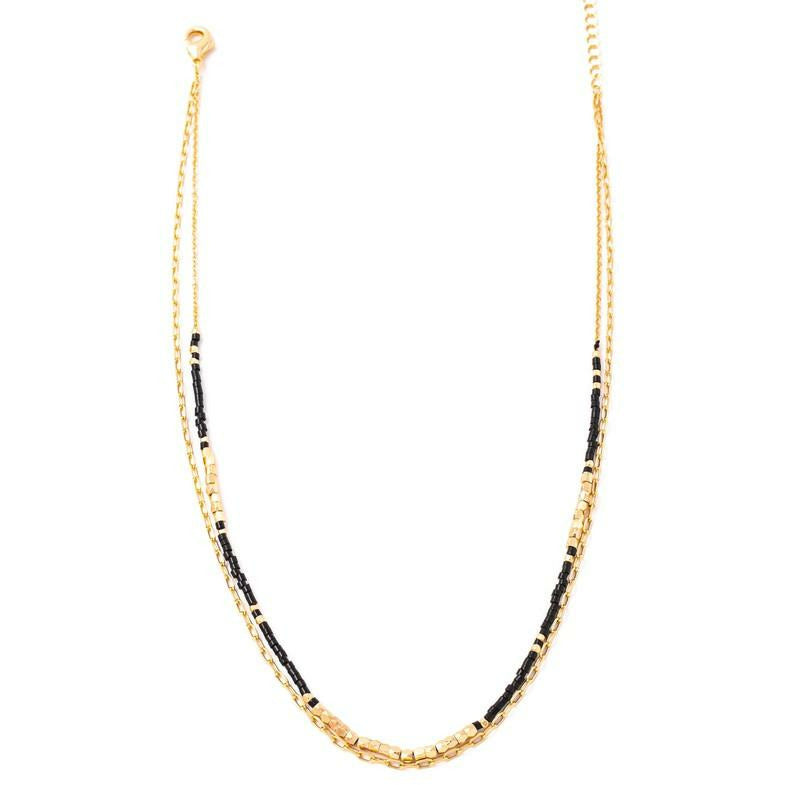 Mini Beaded Layered Chain Necklace
