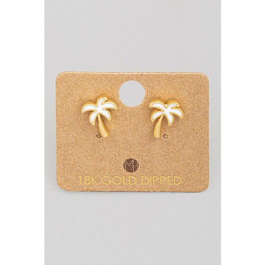 White Palm Tree Must Have Stud Earring
