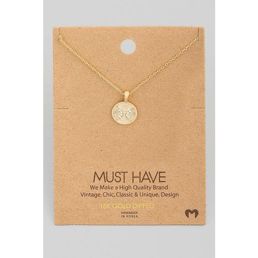 Pave Butterfly Coin Must Have Necklace