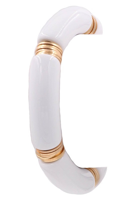 Acrylic Tube & Metal Ring Bracelet