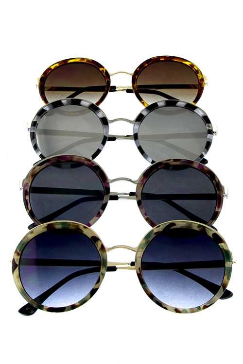 Oversized Round Tortoise Frame Sunglasses