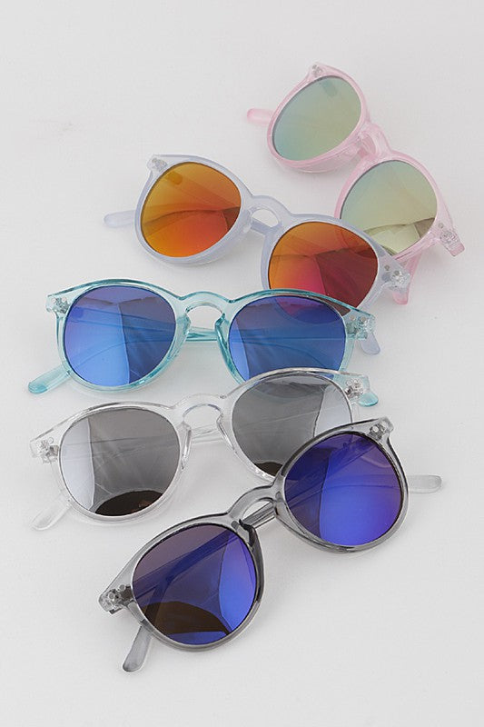 Kids Round Plastic Frame Sunglasses