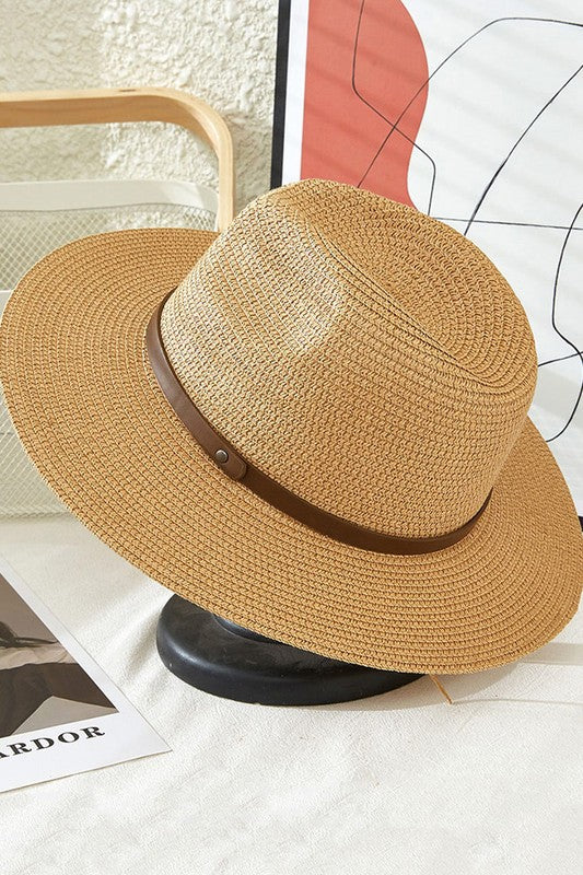 Thin Banded Straw Panama Hat